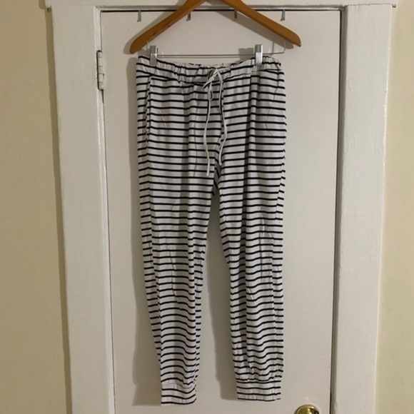 Black and White Striped Joggers Size Large - Picture 3 of 7